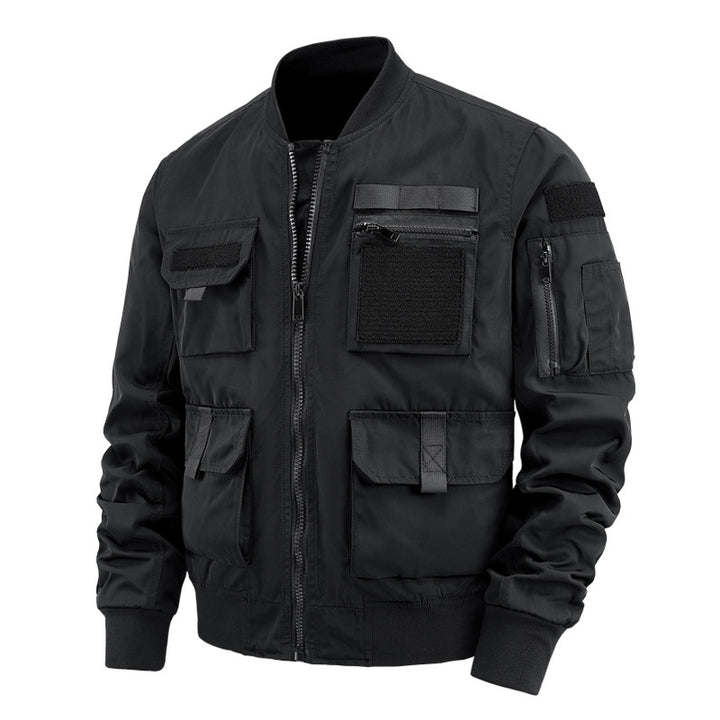 Men's tactical bomber jacket with multifunctional pockets and stretch cuffs Mune Fashion