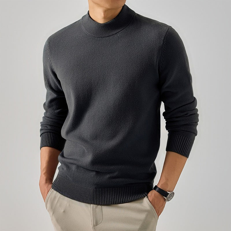 Men's Short High Neck Fine Knit Sweater with Slim Silhouette Mune Fashion