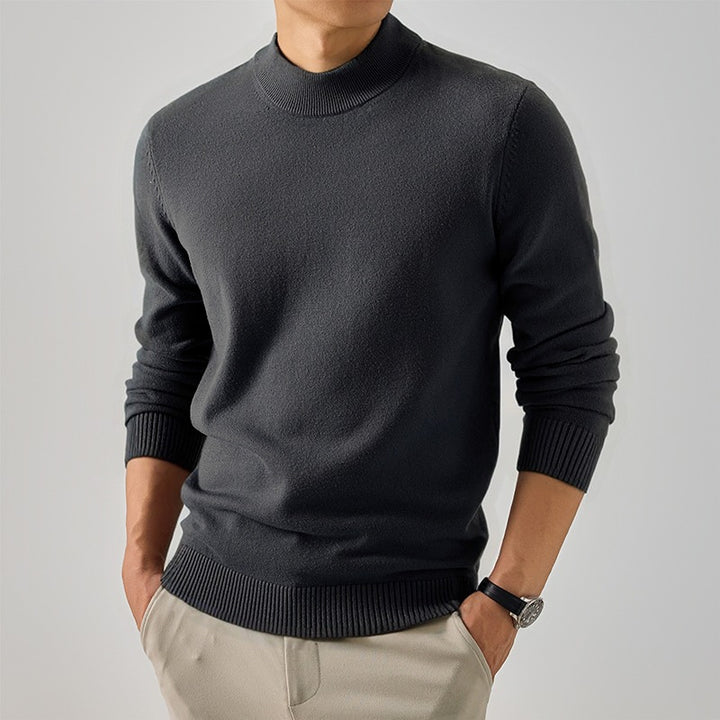 Men's Short High Neck Fine Knit Sweater with Slim Silhouette Mune Fashion