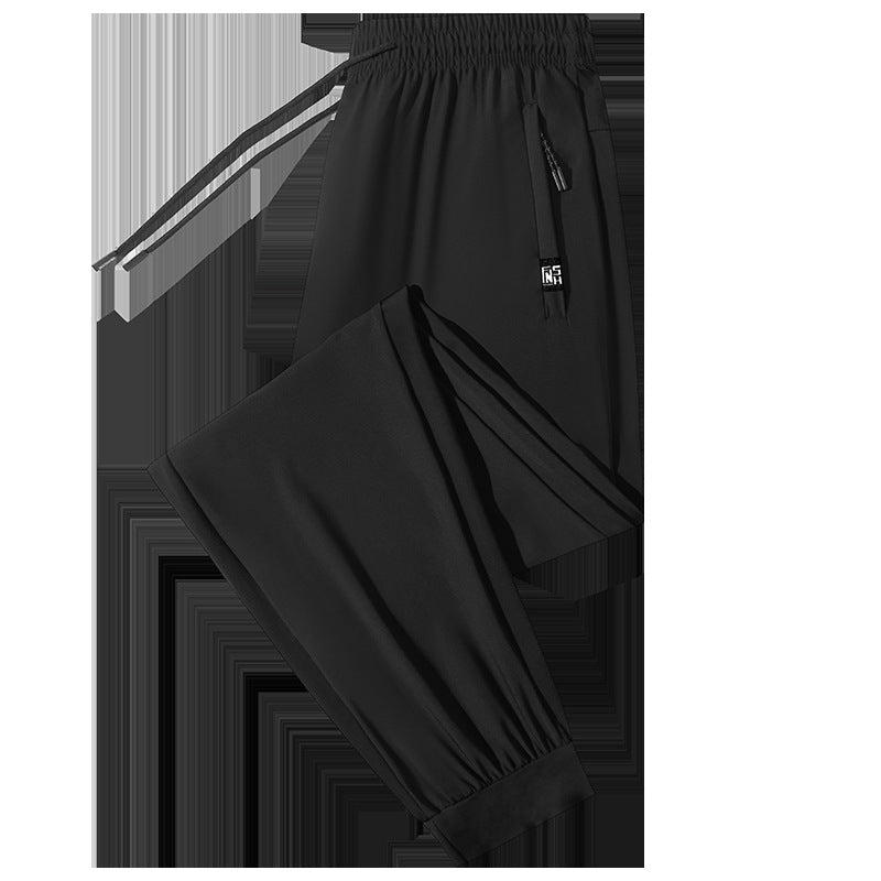 Men's urban performance joggers with elastic drawstring waistband, concealed zipper pocket, and straight leg Mune Fashion
