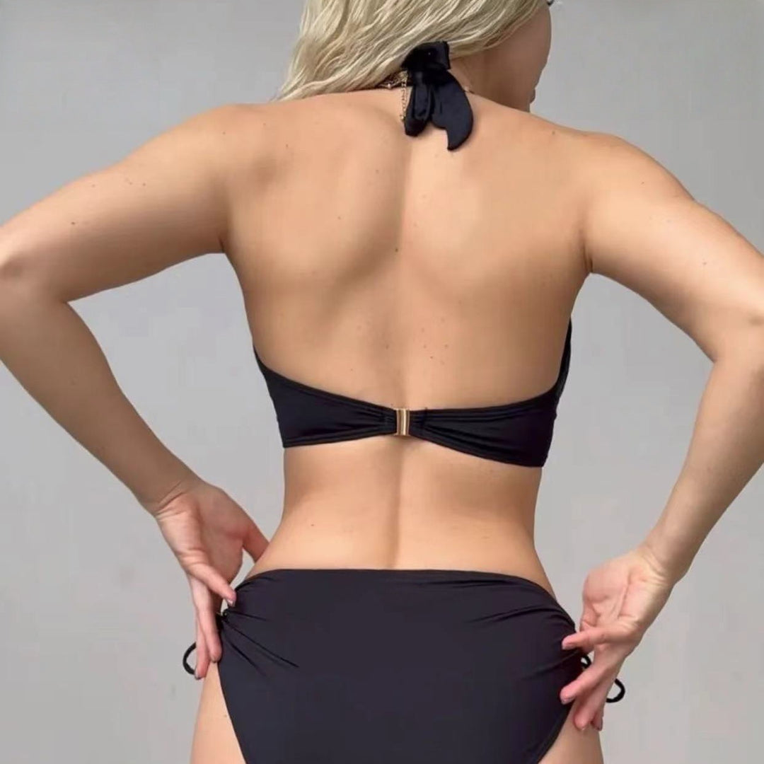 Women's triangle bikini with stylish cut and decorative closure Mune Fashion
