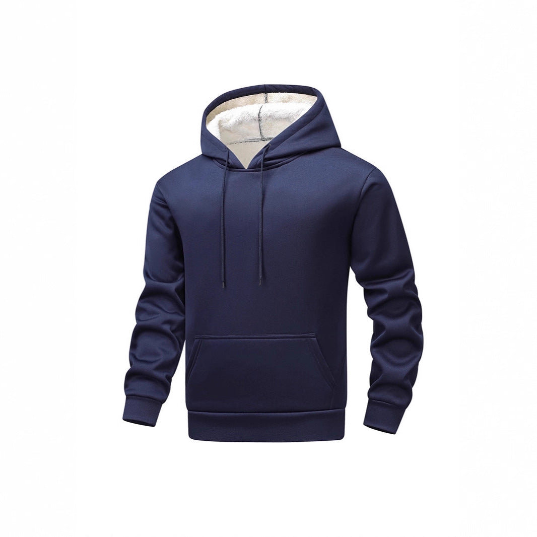 Men's Cozy Teddy Fleece Hoodie with Sherpa Lining and Kangaroo Pocket Mune Fashion