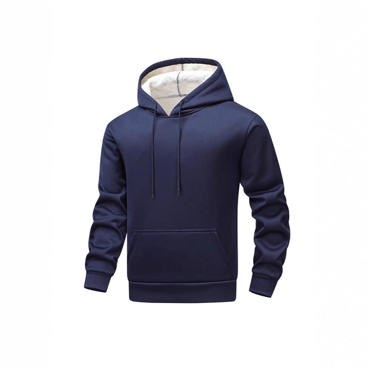 Men's Cozy Teddy Fleece Hoodie with Sherpa Lining and Kangaroo Pocket Mune Fashion