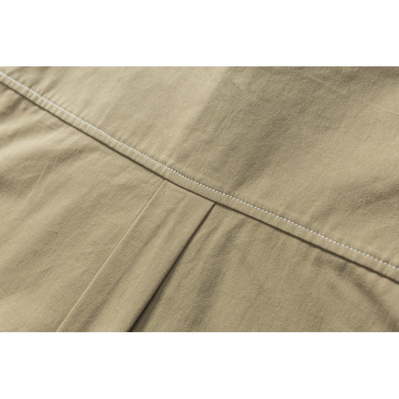 Men's Oversize Canvas Shirt Jacket with Cap Seams and Patch Pockets Mune Fashion