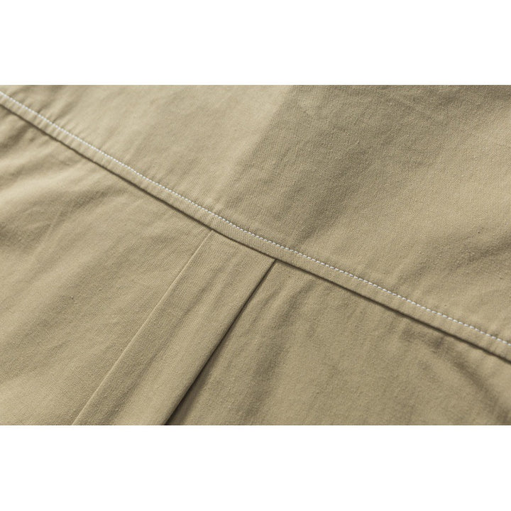 Men's Oversize Canvas Shirt Jacket with Cap Seams and Patch Pockets Mune Fashion
