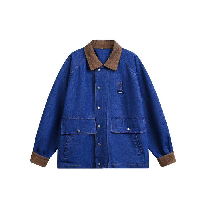 Unisex Kastig cut denim jacket with cord collar and utility details Mune Fashion