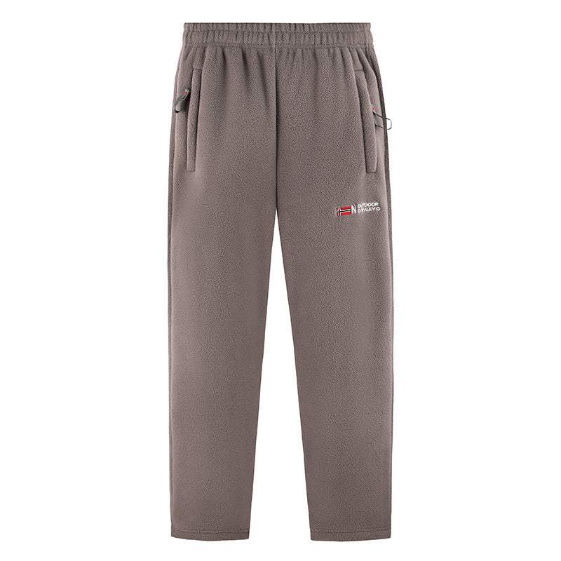 Women Comfortable Thermo-Fleece Jogging Pants with Elastic Waistband and Zipper Pockets Mune Fashion