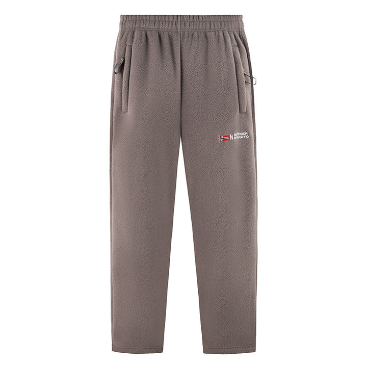 Women Comfortable Thermo-Fleece Jogging Pants with Elastic Waistband and Zipper Pockets Mune Fashion