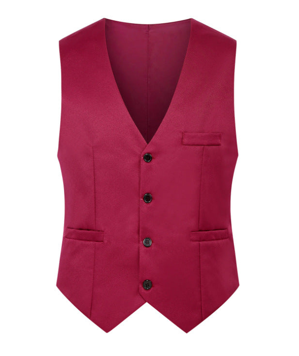 Men's Elegant Business Vest with V-Neck and Tailored Silhouette Mune Fashion