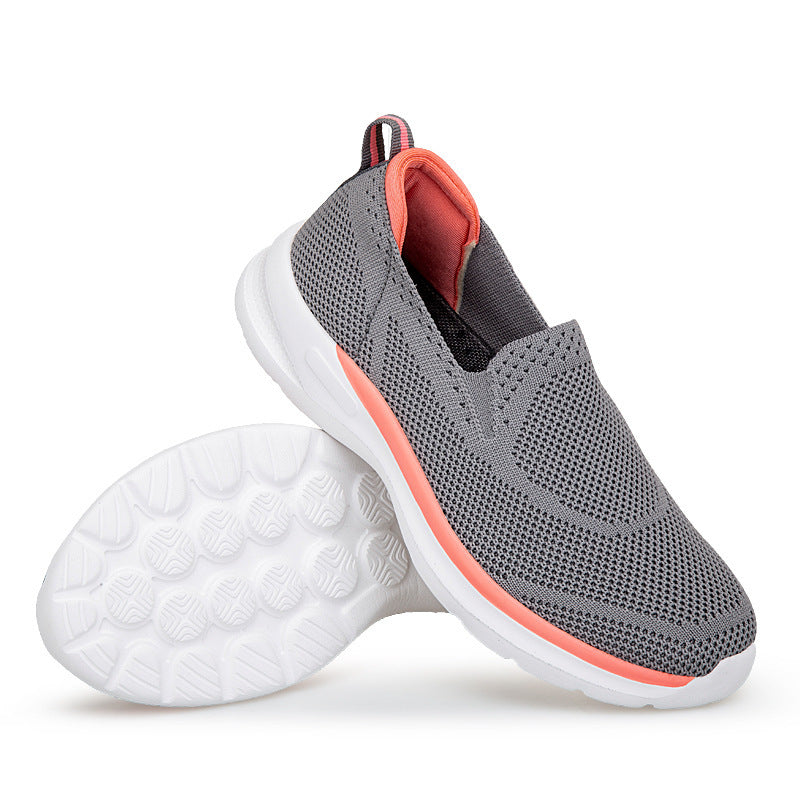 Women's slip-on knit trainer with sock-like shaft, pull tab, and responsive cushioning Mune Fashion