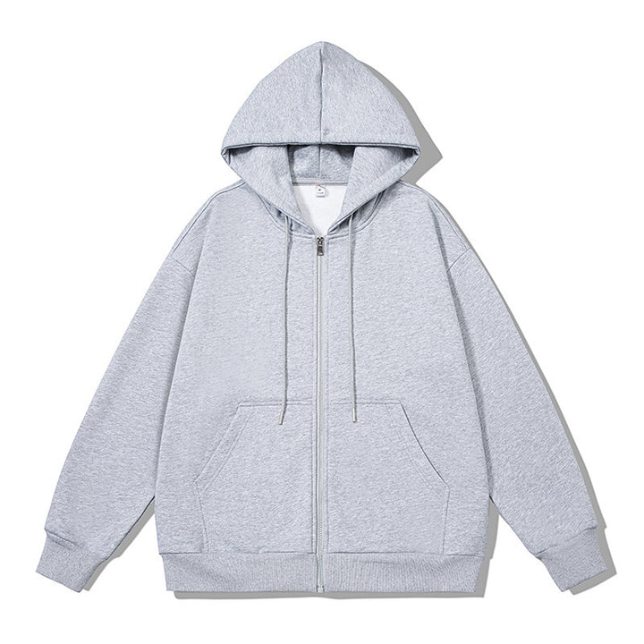 Unisex oversized hoodie jacket with a wide shoulder cut, full-length zipper, and French-Terry Mune Fashion