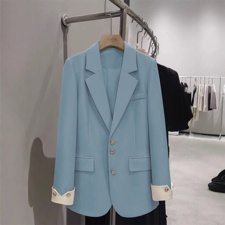 Women Elegant Blazer with Golden Button Details Mune Fashion
