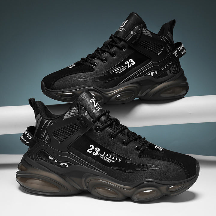 Men's Padded Chunky Sneakers with Visible Air Cushion Midsole and Teddy Lining Mune Fashion