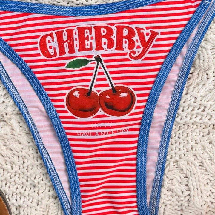 Women's Triangle Bikini Set with Playful Pattern Mune Fashion