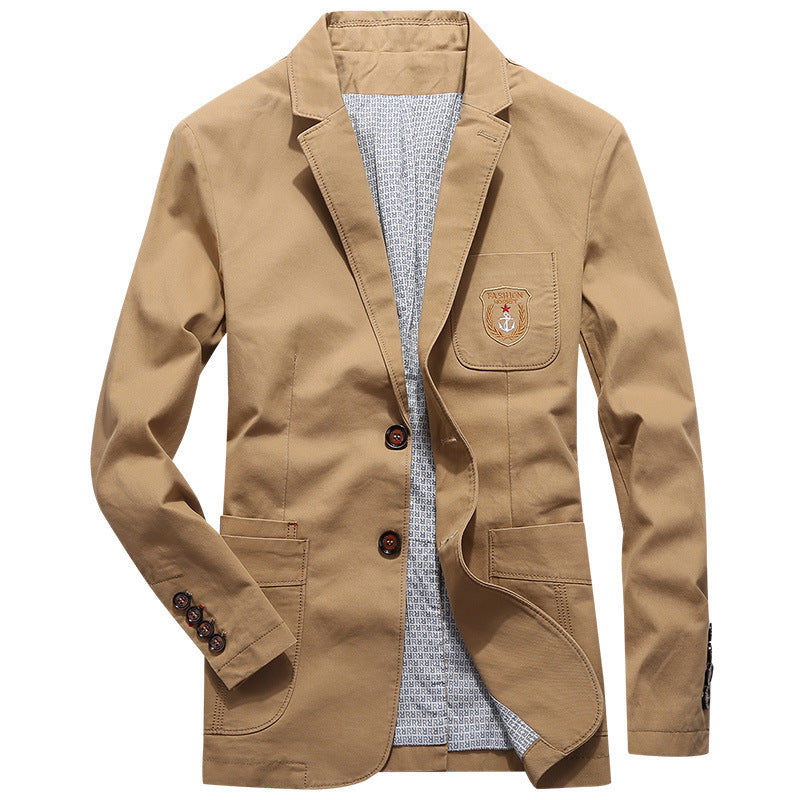 Men's cotton canvas blazer in casual look with chest patch Mune Fashion