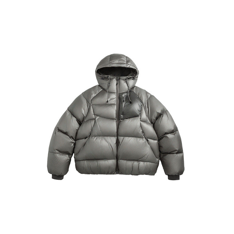 Unisex Quilted Down Jacket with Hood and Lightweight Thermal Insulation Mune Fashion