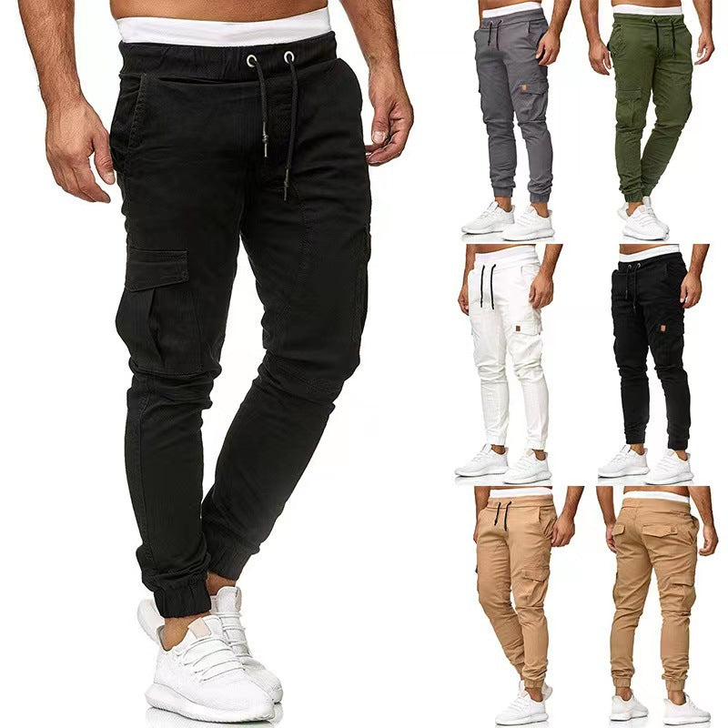 Men's Tactical Cargo Joggers with Drawstring, Elastic Cuffs, and Multiple Pockets Mune Fashion