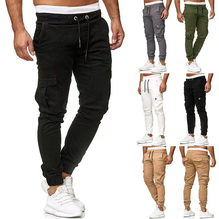 Men's Tactical Cargo Joggers with Drawstring, Elastic Cuffs, and Multiple Pockets Mune Fashion