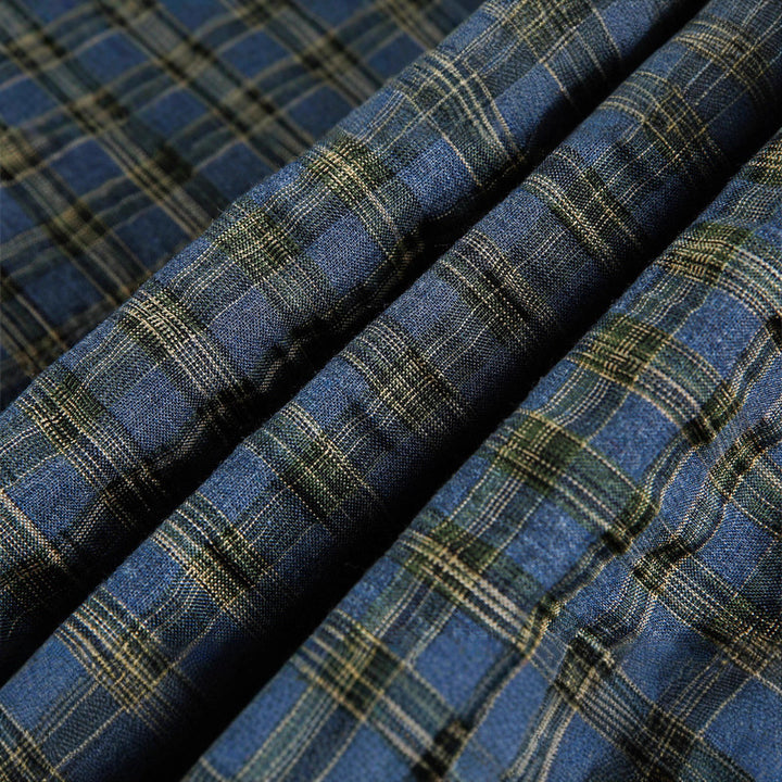 Unisex Checked Overshirt with Drawstring Hem and Concealed Button Placket Mune Fashion