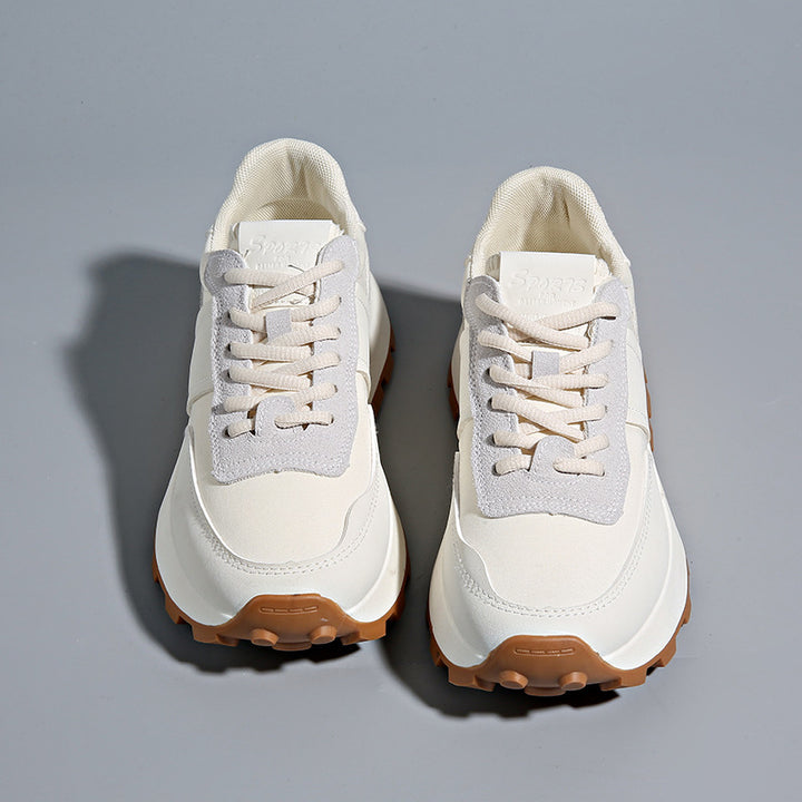Women's Platform Casual Sneaker with profiled rubber sole and suede overlays Mune Fashion