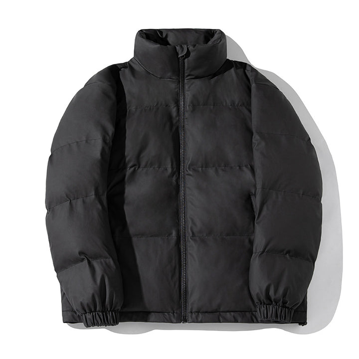 Unisex Voluminous Puffer Jacket with Stand Collar, Minimalist Silhouette and Adjustable Hem Mune Fashion