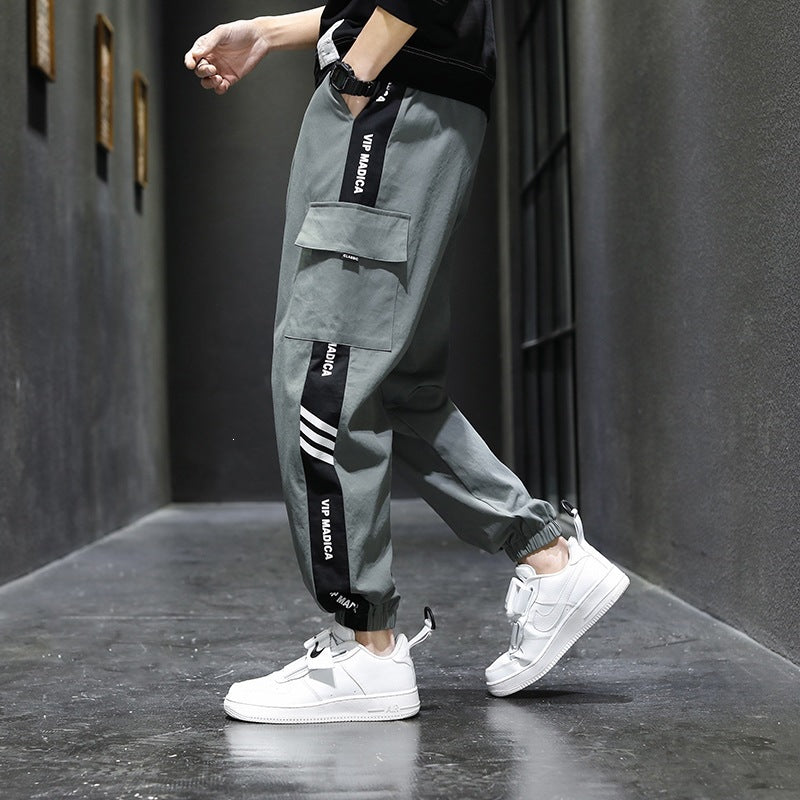 Men's cargo pants with side pockets and elastic waistband Mune Fashion