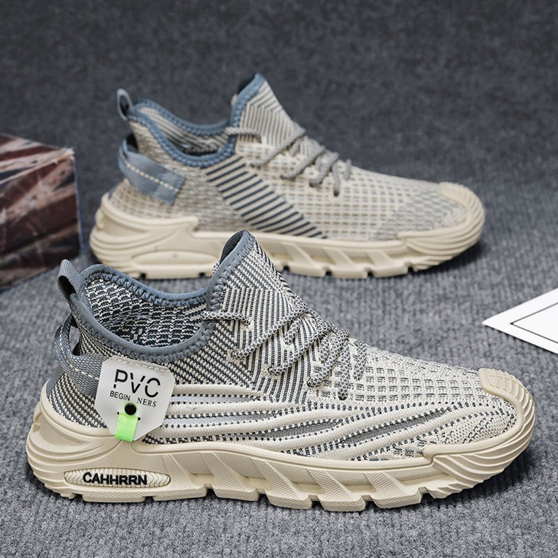 Men's lightweight knitted trail sneakers with sock-like entry and cushioning profile sole Mune Fashion
