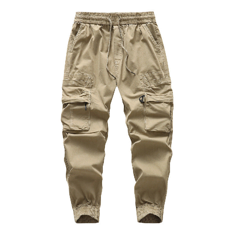 Men's Durable Canvas Cargo Jogger with Elastic Comfort Waistband, Safety Flap Pockets, and Knee Inserts Mune Fashion