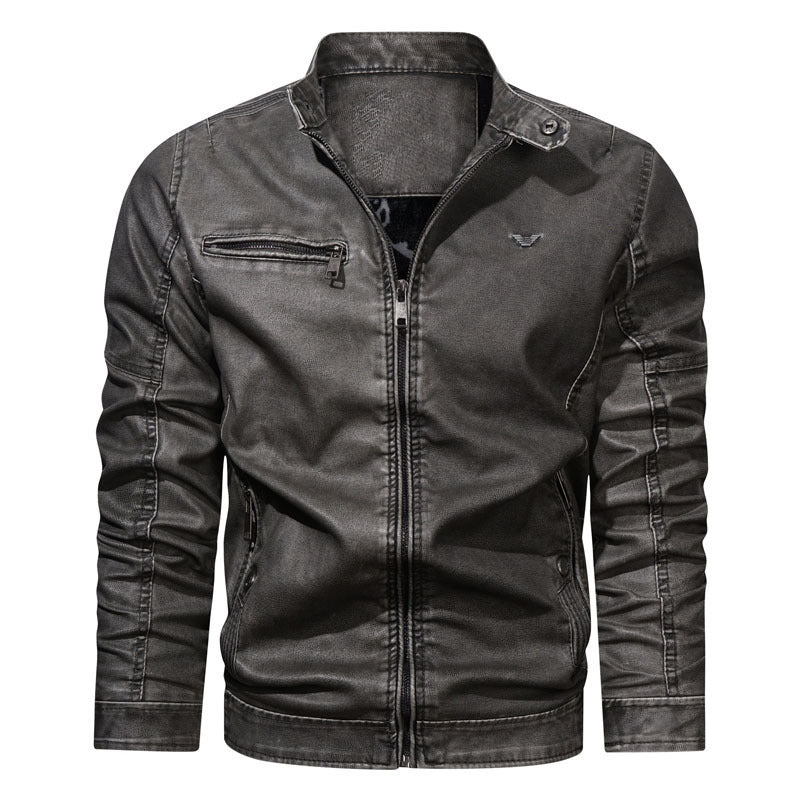 Men's Slim-Fit Denim Jacket with Used Look, Zip Chest Pocket and Quilted Sleeve Section Mune Fashion