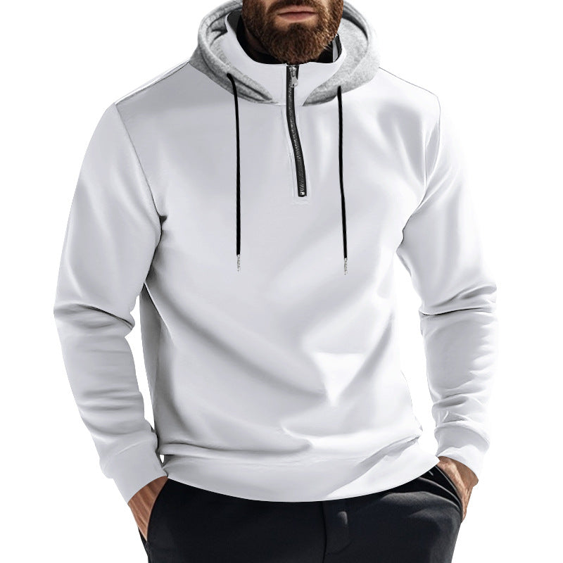Men's half-zip hoodie with contrasting hood, drawstring and slim silhouette Mune Fashion