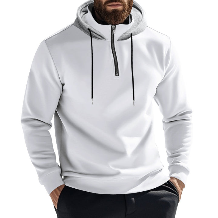 Men's half-zip hoodie with contrasting hood, drawstring and slim silhouette Mune Fashion
