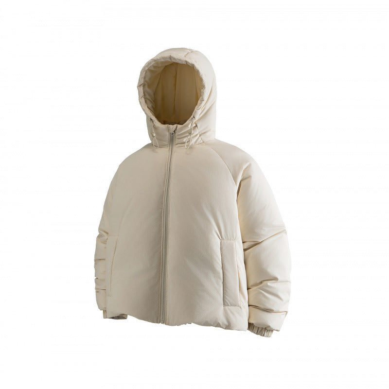 Women's Lightweight Boxy Quilted Hoodie Jacket with Drawstring, Concealed Zipper and Elastic Cuffs Mune Fashion