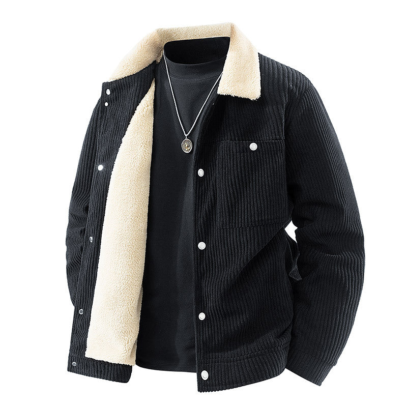 Men's Soft Cord Jacket with Fleece Lining Mune Fashion