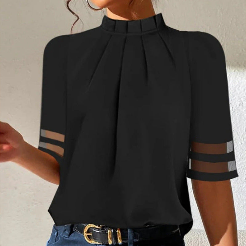 Ladies elegant blouse with transparent sleeves Mune Fashion