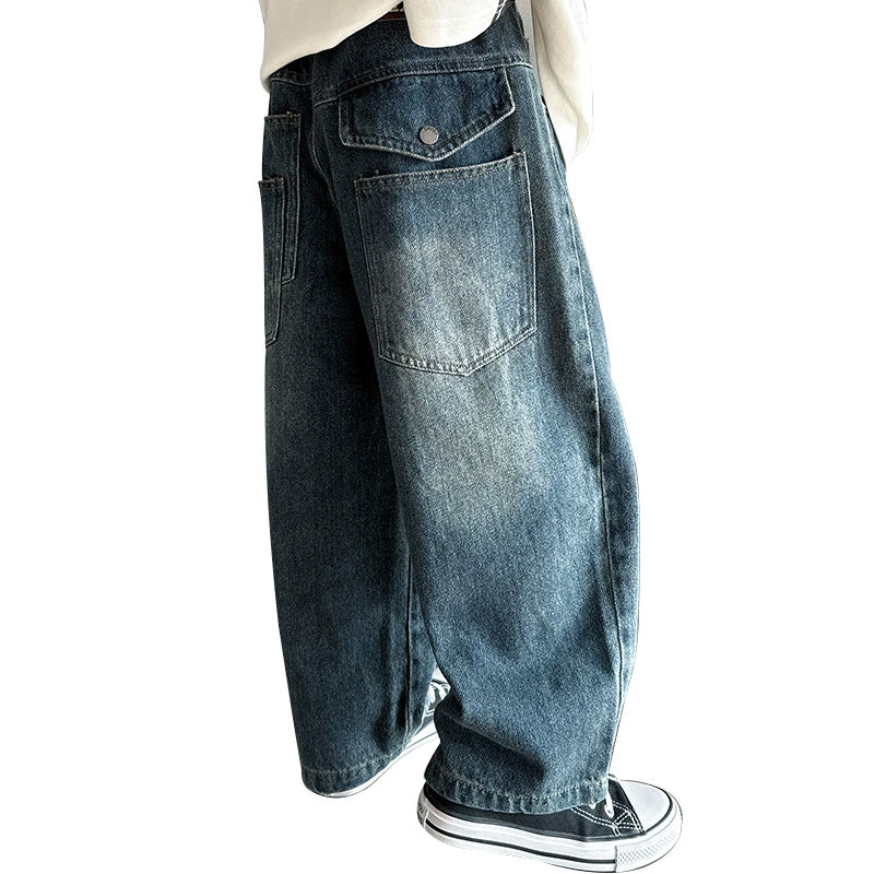 Unisex wide denim pants with unique design Mune Fashion