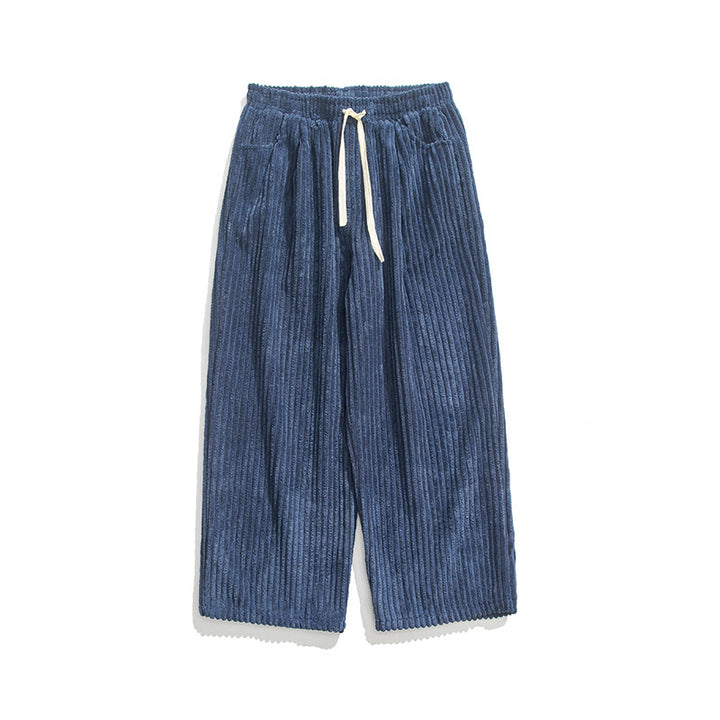 Men's loosely cut corduroy pants with drawstring waistband and distinctive ribbed texture Mune Fashion