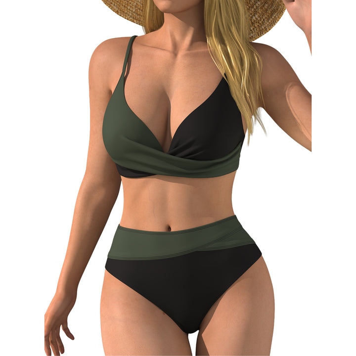 Women High-Waisted Beach Bikini with Wrap Top Mune Fashion