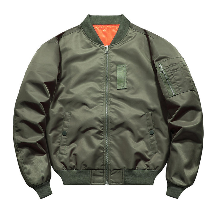 Men's Lightweight Flight Bomber Jacket with Water-Repellent Shell and Contrast Lining Mune Fashion
