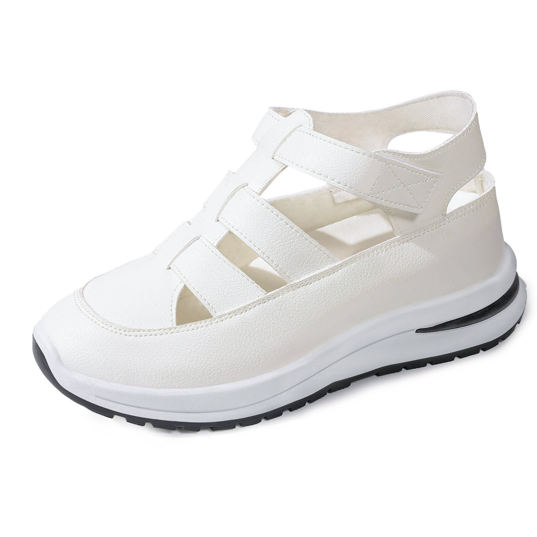Women's nan closed fisherman sandals made of synthetic leather with Velcro closure and cushioned platform outsole Mune Fashion