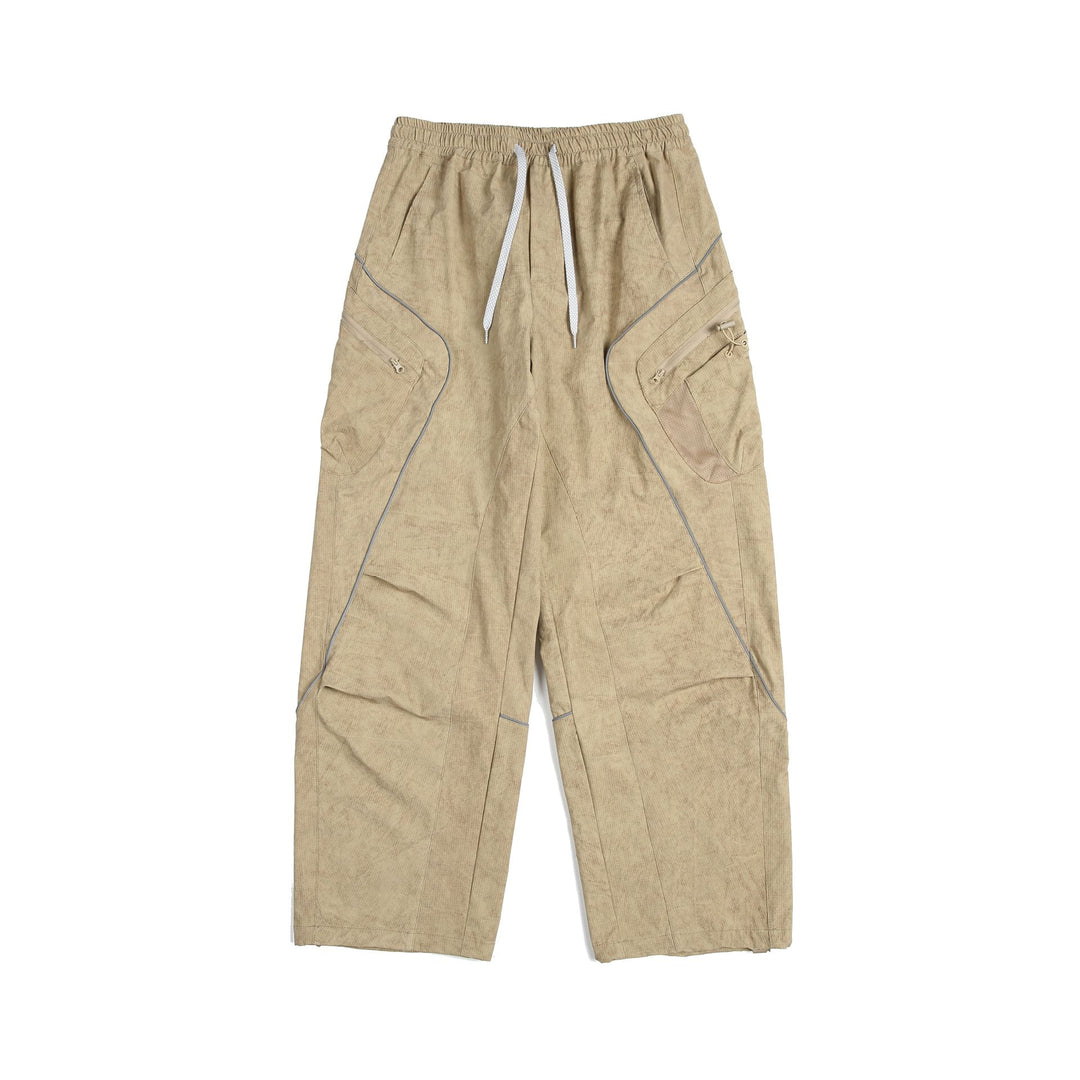 Unisex Cargo Culotte Pants with elastic waistband, zip pockets and mesh inserts Mune Fashion