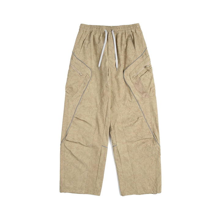 Unisex Cargo Culotte Pants with elastic waistband, zip pockets and mesh inserts Mune Fashion