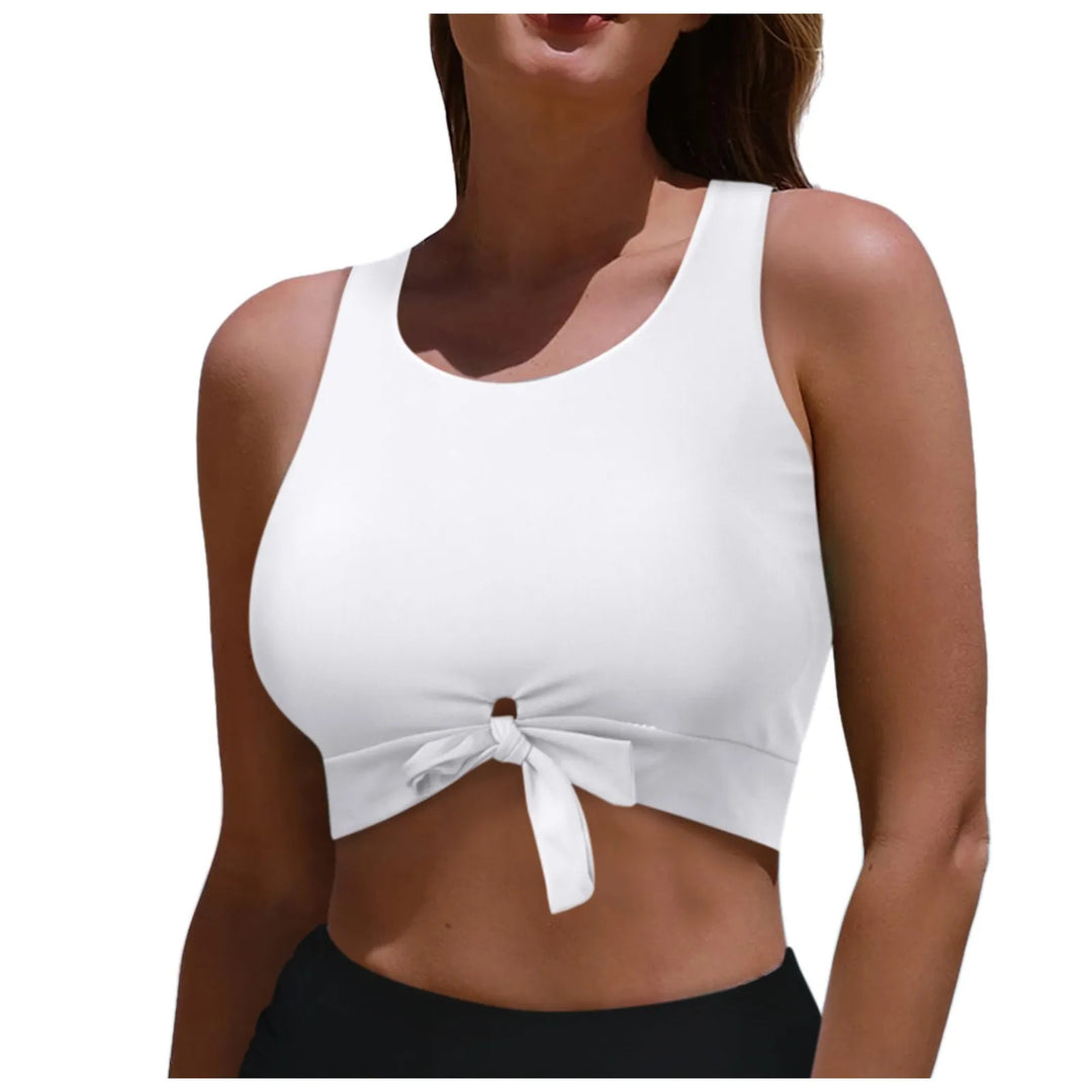Women's Sporty Crop Top with Loop Tie Mune Fashion
