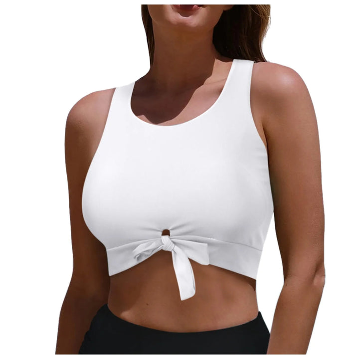 Women's Sporty Crop Top with Loop Tie Mune Fashion