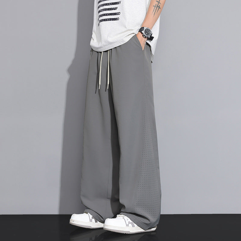 Men's Loose-Fitting Sports Pants with Breathable Mesh Inserts