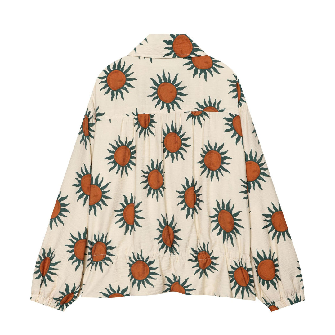 Women's Printed Bomber Jacket with Full Zipper and Loose Oversize Cut Drune