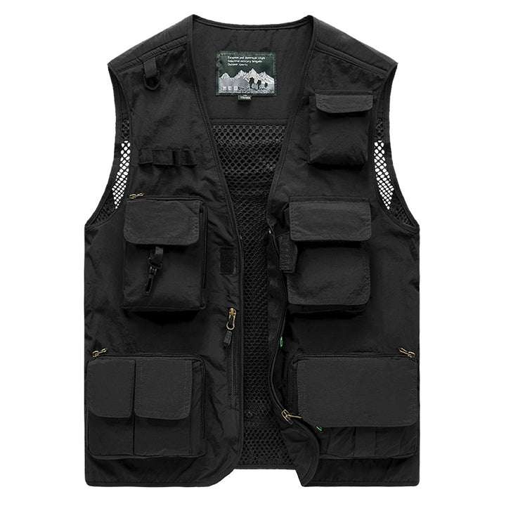 Men's Multi-functional Fishing and Outdoor Vest with Mesh Back and Multiple Pockets Mune Fashion