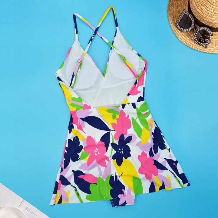 Ladies Floral Designed Beach Suit Mune Fashion