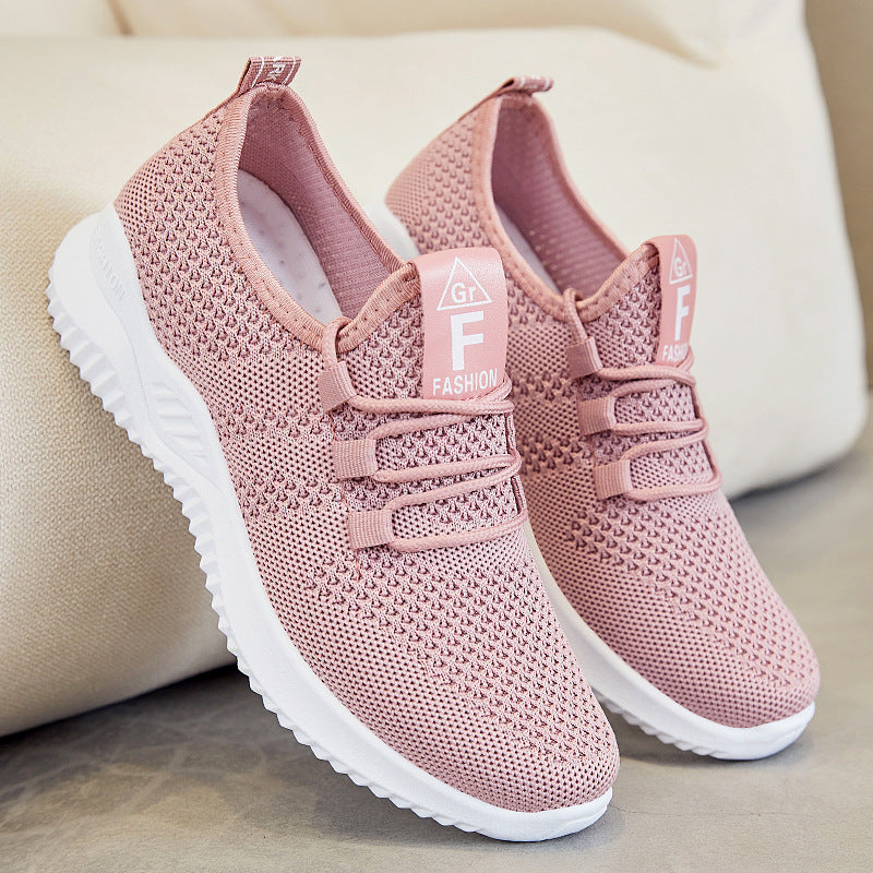 Women's nan ultra-light 3D-knit slip-on sneakers with elastic lacing, pull tab and cushioning EVA midsole Mune Fashion