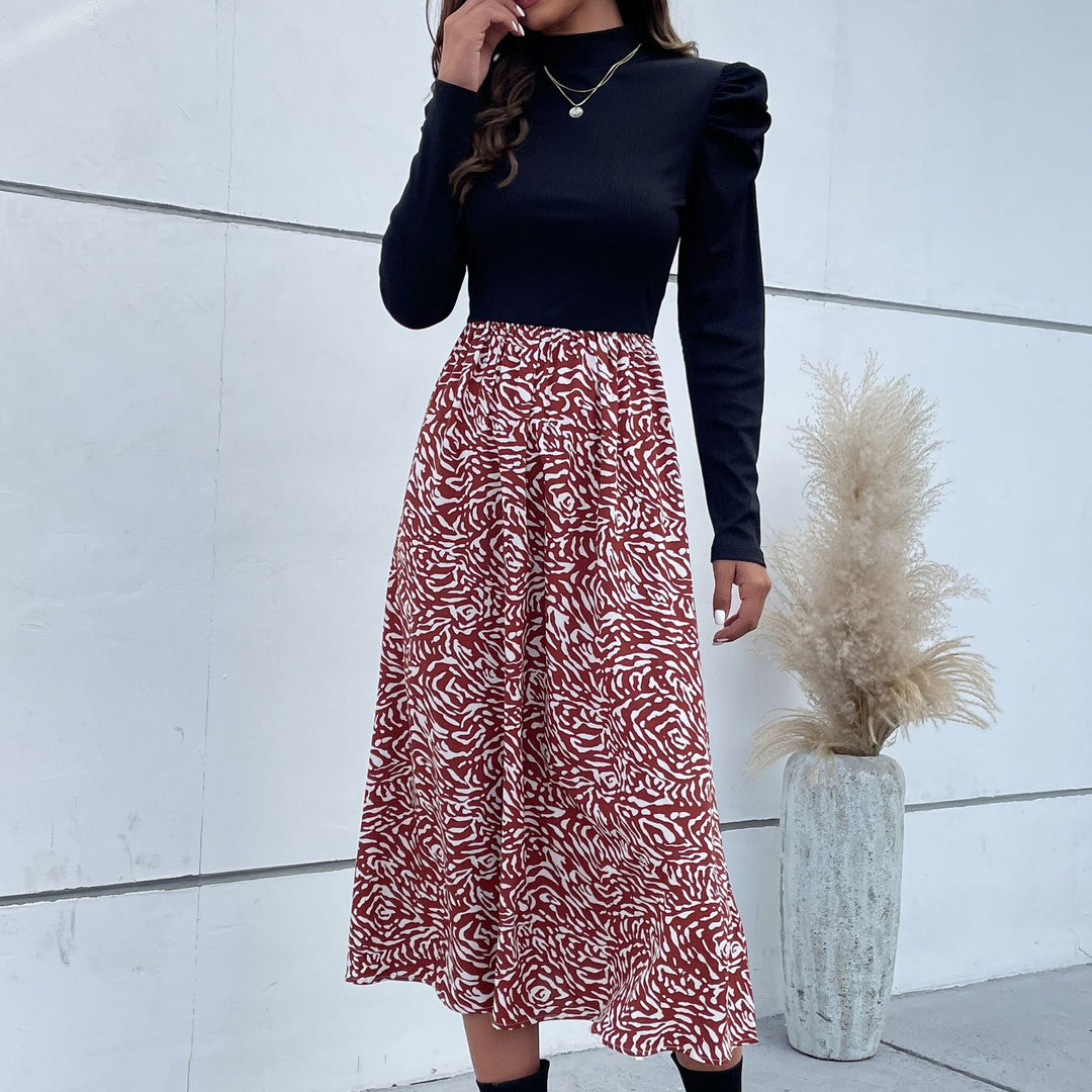 Ladies fine knit long sleeve with stand-up collar and puff sleeves Mune Fashion