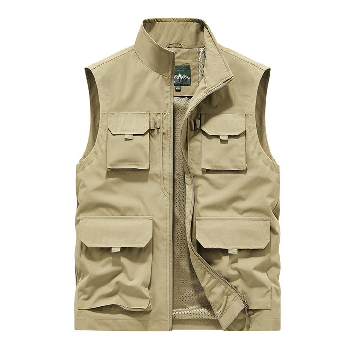 Men's Multifunctional Outdoor Vest with Multiple Pockets and Breathable Mesh Lining Mune Fashion